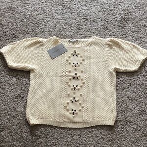 SHORT SLEEVED KNIT SWEATER - SMALL NWT